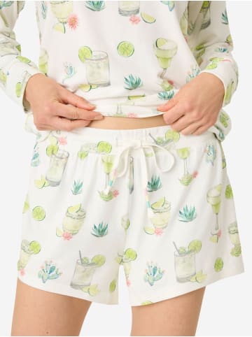 P.J. Salvage Pyjamashorts Limes & Sunshine in off-white