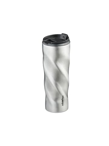 relaxdays Thermobecher in Silber/ Schwarz - 500 ml