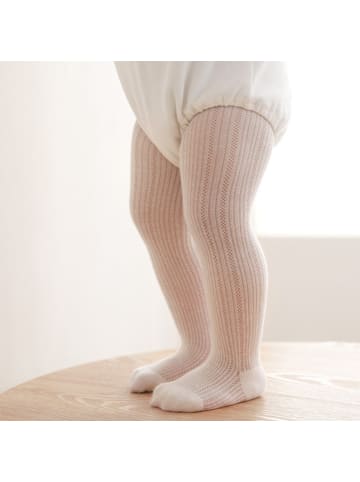 MUNADUNA Baby Sommer Netzstrumpfhose in Weiß B