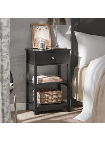 SoBuy Nachttisch in Schwarz - (B)45 x (H)68 x (T)30 cm