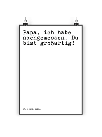 Mr. & Mrs. Panda Poster Papa, ich habe nachgemessen.... mit Spruch in Weiß