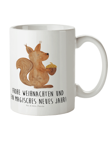 Mr. & Mrs. Panda Plastikbecher Eichhörnchen Weihnachtszeit mit S... in Weiß