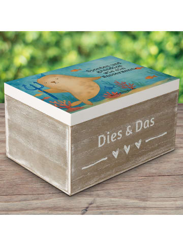 Mr. & Mrs. Panda Holzkiste Sternzeichen Wassermann Design mit Sp... in Weiß