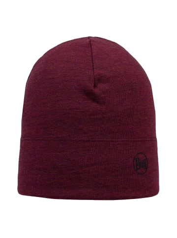 Buff Merino Midweight Beanie in Weinrot