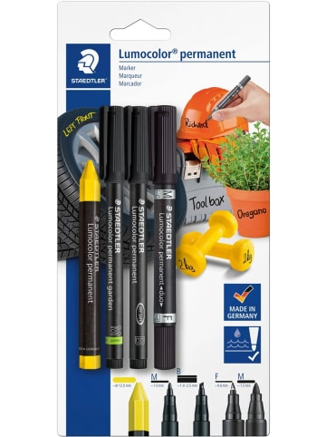 Staedtler Schreibgeräteset Lumocolor permanent Packung mit  4 Stifte sortiert