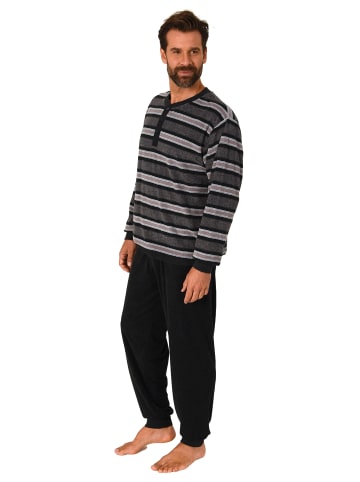 NORMANN Frottee Schlafanzug lang Bündchen - 81416 in türkis