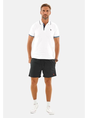 U.S. Polo Assn. Badehose USKyrk – Herren Badeshorts mit elastischem Bund in Schwarz-Rot