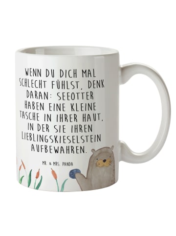 Mr. & Mrs. Panda Tasse Otter Stein mit Spruch in Weiß