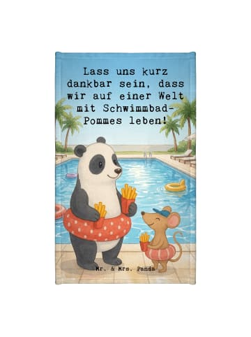 Mr. & Mrs. Panda Frottiertuch Panda Schwimmbad Pommes Design mit... in Weiß