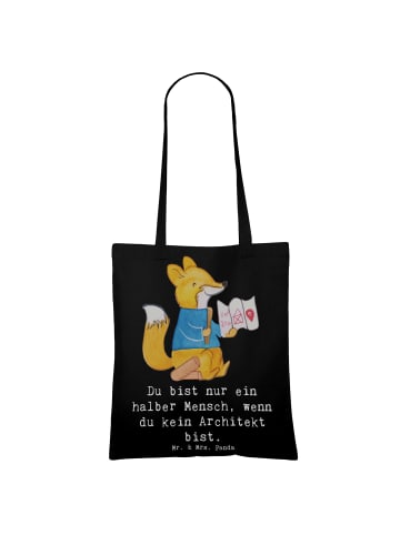Mr. & Mrs. Panda Tragetasche Architekt Herz mit Spruch in Schwarz