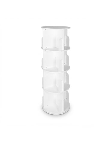 relaxdays Bücherregal in Weiß - (H)128 cm x Ø 40 cm