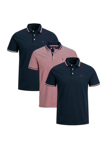 Jack & Jones Poloshirt Paulos - Slim Fit in Dunkelblau / rot