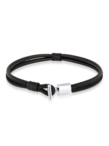 KUZZOI Armband 925 Sterling Silber Haken in Schwarz