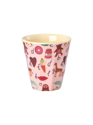 Rice Kleiner Melaminbecher ABC 160 ml in pink