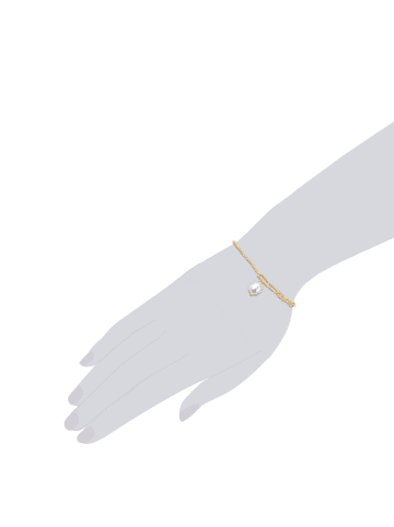 Valero Pearls Armband aus Edelstahl mit Süßwasser-Zuchtperle in gelbgold