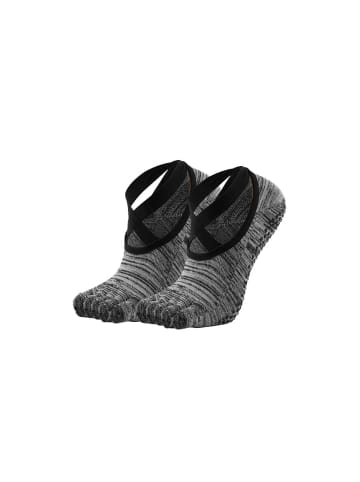 MUNADUNA 2er-Pack Yoga/Pilates Zehensocken – X-Cross Band Anti-Rutsch Grau