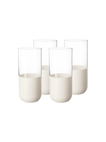 Villeroy & Boch 4er Set Longdrinkbecher Manufacture Rock 300 ml weiß-transparent in weiß-transparent