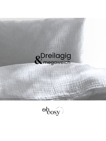 Oh Cosy Musselin-Bettwäsche-Set Sally in Hellgrau
