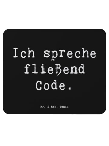 Mr. & Mrs. Panda Mauspad Spruch Code Meister mit Spruch in Schwarz