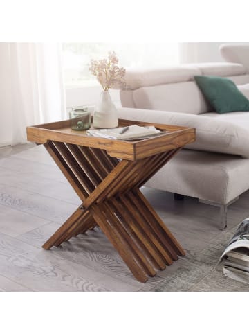 KADIMA DESIGN Beistelltisch | Sheesham, Massivholz, Klappbar, Serviertablett