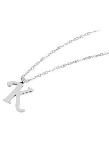Adeliás Unisex Halskette mit Anhänger – Buchstabe S aus Edelstahl in silber