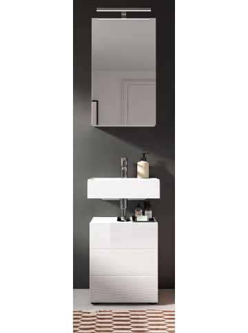 Inn.Furn Badmöbel-Set 2-teilig weiß Hochglanz, Badkombination 38 x 190 cm