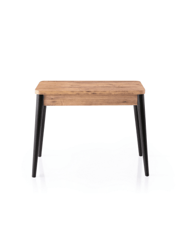 CALICOSY Ausziehbarer Tisch DOLUNAY in Helles Holz - (W) 100 x (H) 75 x (L) 60 cm