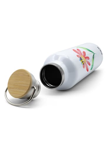 Mr. & Mrs. Panda Trinkflasche Hummel Blume ohne Spruch in Weiß