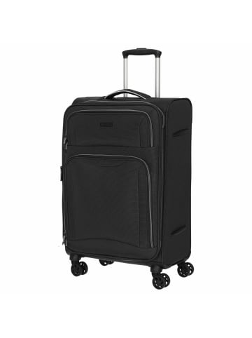 D&N Travel Line 9204 - 4-Rollen-Trolley M 66 cm erw. (grau) in schwarz