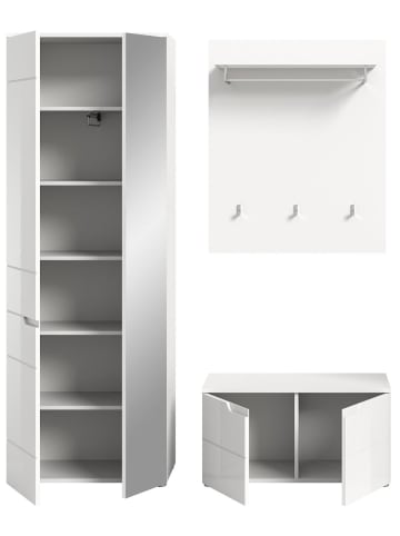 ebuy24 Garderobenmöbel Solero (3-teilig) Weiß 163 x 37 cm