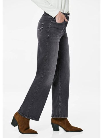 GOLDNER Kurzgröße:  Klassische Denimhose, dezente Waschung in grau