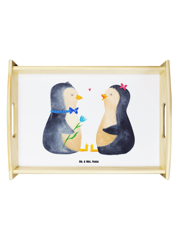 Mr. & Mrs. Panda sofatablett Pinguin Pärchen ohne Spruch in Weiß