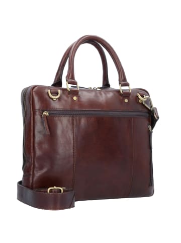 Leonhard Heyden Cambridge Aktentasche Leder 37 cm Laptopfach rotbraun
