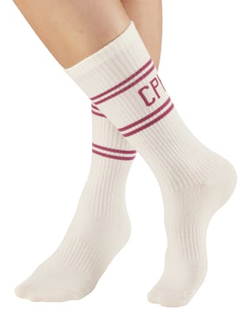 Copenhagen Studios Langsocken in 2x cream weiß mit beere