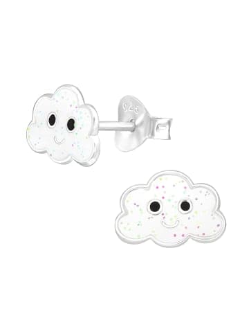 Alexander York Ohrringe, Ohrstecker WOLKE mit Glitzer in 925 Sterling Silber, 2-tlg.