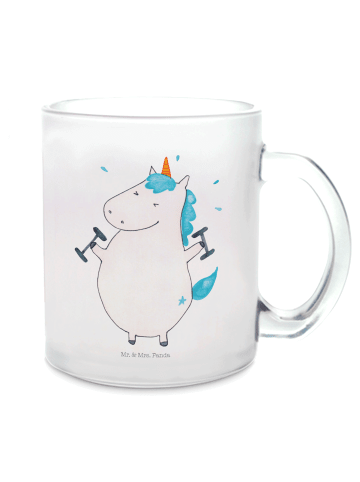 Mr. & Mrs. Panda Motivtasse Einhorn Fitness ohne Spruch in Transparent