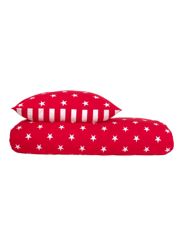 Schiesser Feinbiber-Bettwäscheset Stars & Stripes in Rot