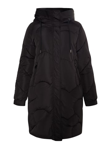 Albee Women Plus Size Steppmantel in Schwarz