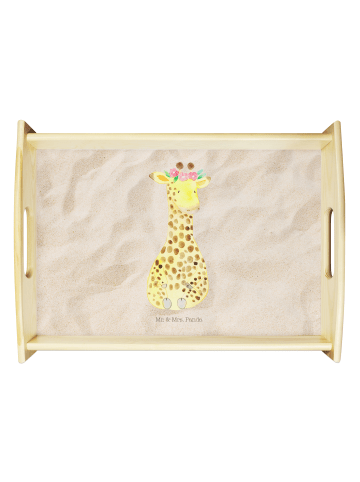 Mr. & Mrs. Panda Servierplatte Giraffe Blumenkranz ohne Spruch in Sandig