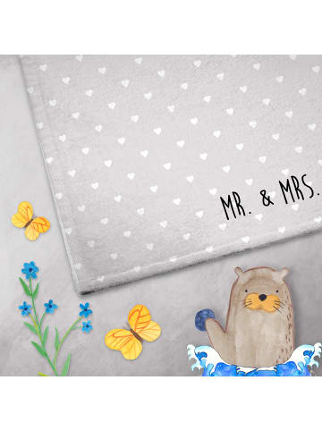 Mr. & Mrs. Panda Kleines Handtuch Igel Liebe ohne Spruch in Grau Pastell