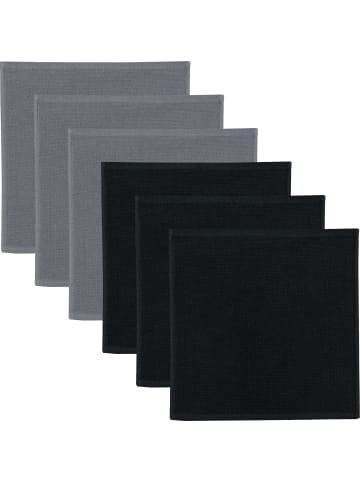 Erwin Müller Baumwolle Spültuch 2-farbig 6er-Pack in grau/schwarz