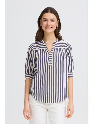 Fransa Kurzarm-Bluse FRDONNIE Regular fit in NAVY BLAZER WHITE STRIPE
