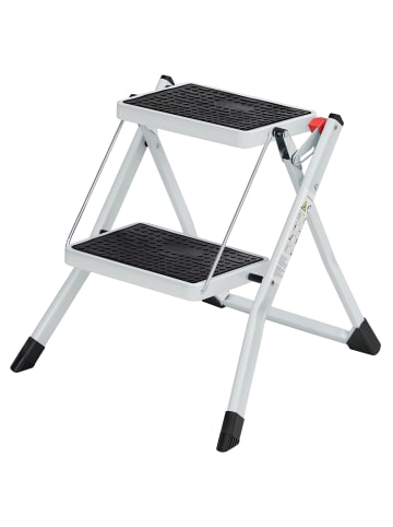 SONGMICS Trittleiter Brody in weiß - (B)59.5 x (H)44 x (T)50 cm