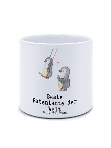Mr. & Mrs. Panda Pflanzkübel Pinguin Beste Erfindungante der Welt m... in Weiß