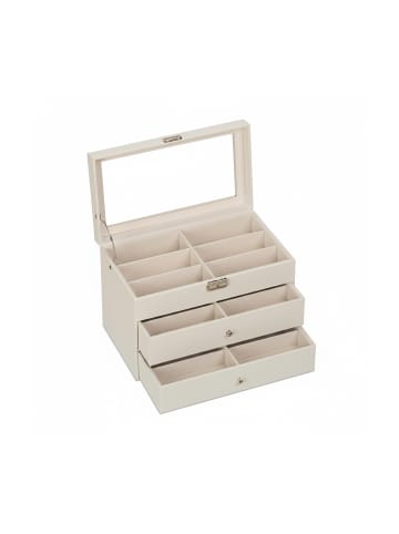 relaxdays Brillenbox in Weiß - (B)33,5 x (H)22,5 x (T)19 cm