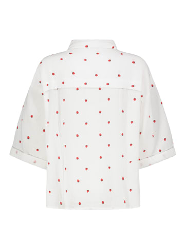 Sublevel Design Muster Hemd Bluse mit 3/4 Arm in Weiß-3