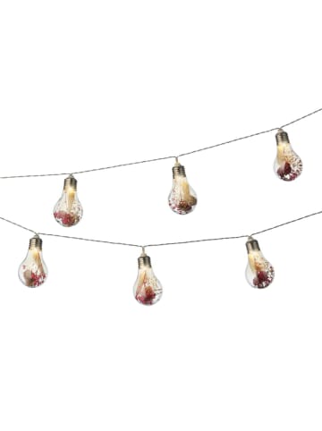 MARELIDA LED Lichterkette Glühbirnen mit Trockenblumen für Außen L: 1,8m