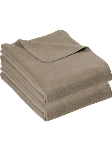 Erwin Müller Baumwolle Wohndecke 2er-Pack in taupe