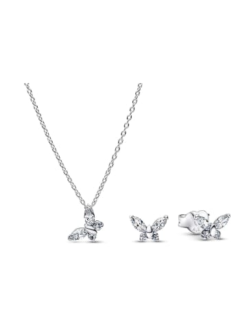 Pandora Schmuckset für Damen Kette und Ohrringe Schmetterling Silber