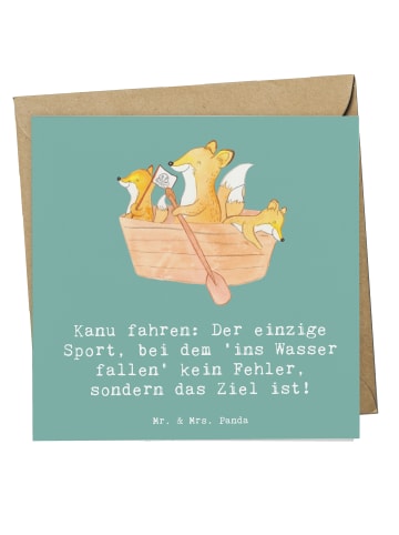 Mr. & Mrs. Panda Einladungskarte Kanu Abenteuer mit Spruch in Meeresbrise